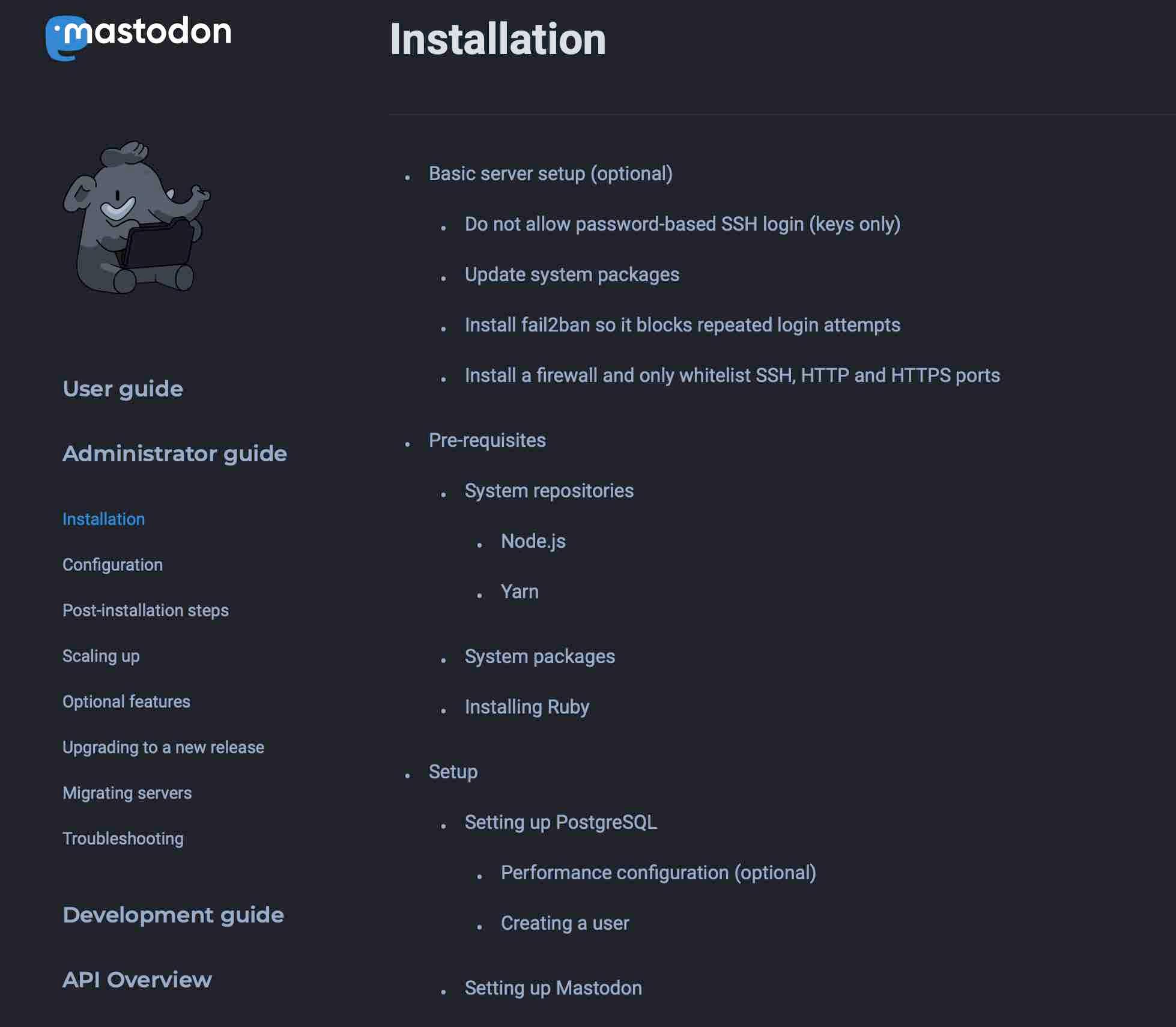 mastodon install